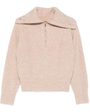 Maje Zip-Fastening Sweatshirt - Natural