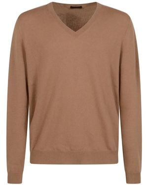 Prada Pullover Mit V-Ausschnitt - Braun