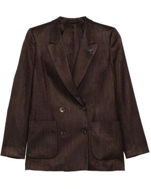 Lardini Double-Breasted Peaked-Lapel Blazer - Brown