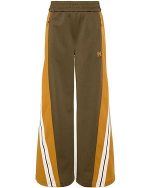 Palm Angels Logo-Embroidered Colourblock Track Trousers - Brown