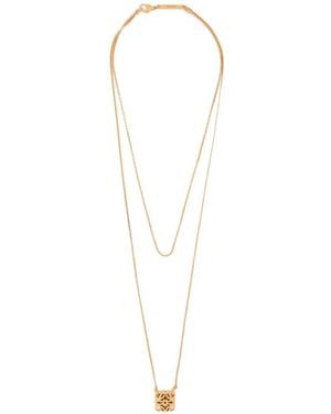 Loewe Collier Pendentif Anagram Bombé - Blanc