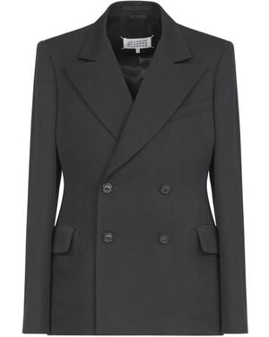 Maison Margiela Four-Stitch Wool Blazer - Black