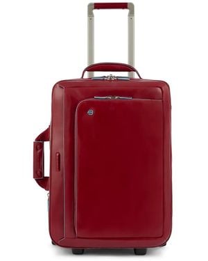 Piquadro Leather Cabin Luggage - Red