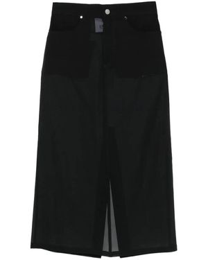 Erika Cavallini Semi Couture ボタンディテール スカート - ブラック