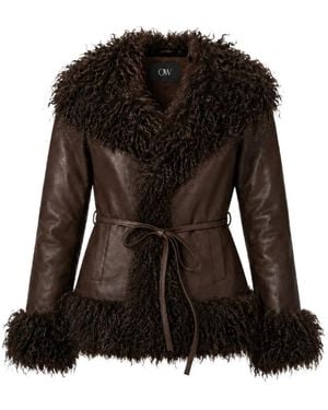 OW Collection Chaqueta Con Ribete De Pelo - Negro