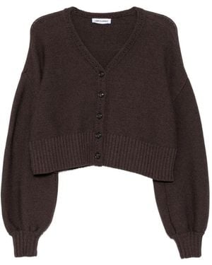 Low Classic Puff-Sleeve Cardigan - Black