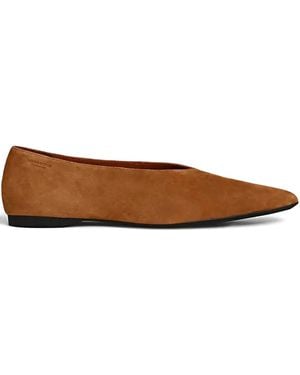 Vagabond Shoemakers Hermine Pointed-Toe Suede Ballet Flats - Brown