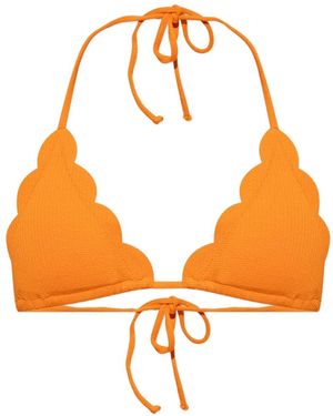 Marysia Swim Broadway Scalloped-Edge Bikini Top - Orange