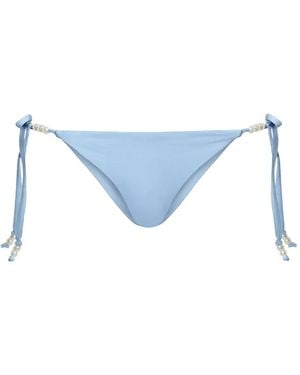 Twinset Bead-Embellished Tie-Side Bikini Bottom - Blue