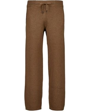 Piacenza Cashmere Pantalon À Lien De Resserrage - Marron