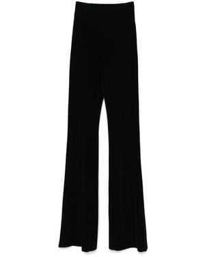 La Petite Robe Di Chiara Boni Velvet High-Waisted Bootcut Trousers - Black