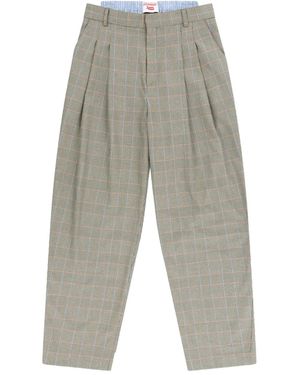 Charles Jeffrey Karierte Aberdeen Hose Mit Falten - Grau