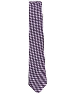 Canali Cravatta Con Motivo Geometrico - Viola