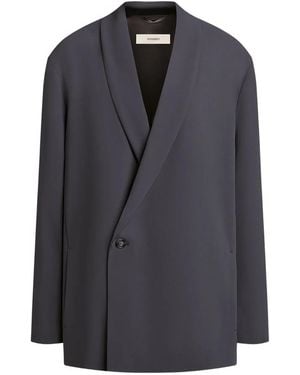 12 STOREEZ Shawl-Collar Button Blazer - Black
