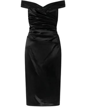 Dolce & Gabbana Off-Shoulder Midi Dress - Black