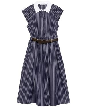 Dice Kayek Robe Mi-Longue À Taille Ceinturée - Bleu