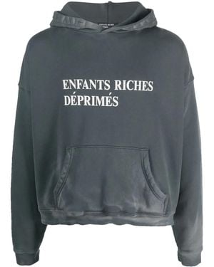 Enfants Riches Deprimes Logo-Print Cotton Hoodie - Grey