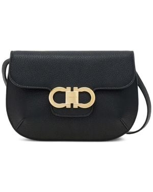 Ferragamo Bolso Gancini Mini Doble - Negro