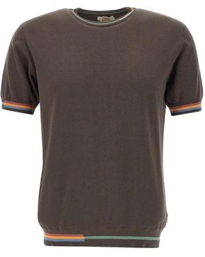 Bob Willis T-Shirt mit Streifendetail - Grau