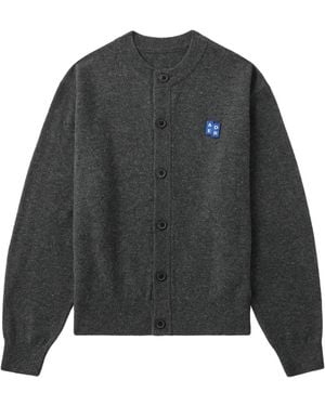 Adererror Sig; Bl Tag Logo-Patch Button Cardigan - Grey