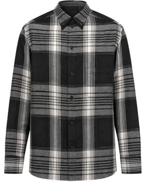 Yohji Yamamoto Plaid Button-Down Shirt - Black