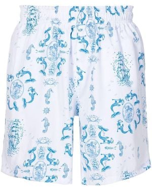 Amir Slama Graphic-Print Swim Shorts - Blue