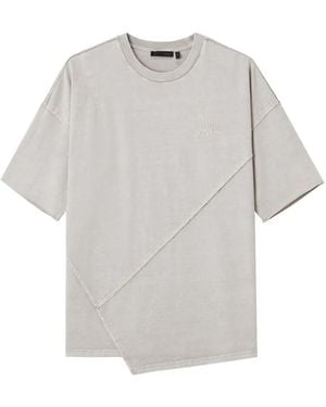 FIVE CM Paneled Raw-Cut T-Shirt - Gray