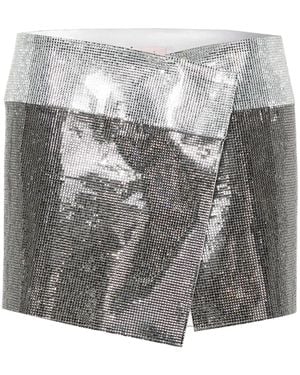 Nue Rhinestone-Embellished Mini Skirt - Gray