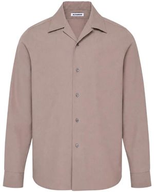 Jil Sander Spread-Collar Long-Sleeve Shirt - Gray