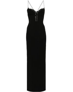 Ludovic de Saint Sernin Cleavage Crepe Maxi Dress - Black