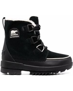 Sorel Faux-Fur Trim Suede Boots - Black