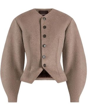 Manière De Voir Aya Wool Hourglass Jacket - Brown