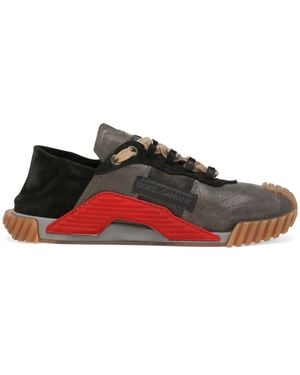 Dolce & Gabbana Ns1 Panelled Leather Trainers - Red