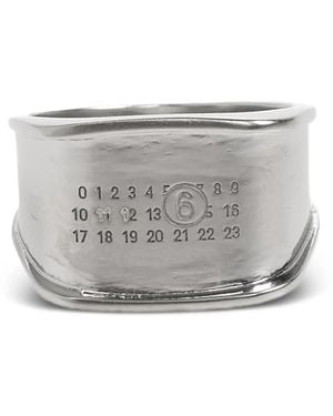 MM6 by Maison Margiela Anillo De Sello Con Logo Grabado - Gris