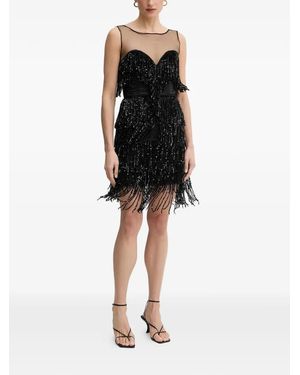 Bardot Jordana Beaded Fringed Dress - Black