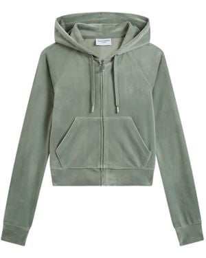 Juicy Couture Diamanté Velour Hoodie - Green