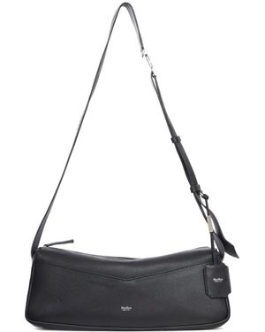 Max Mara Zip-Fastening Leather Shoulder Bag - Black