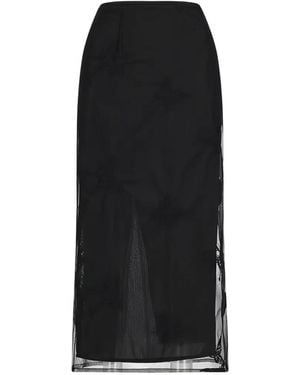 Blumarine Butterfly Embroidered Midi Skirt - Black