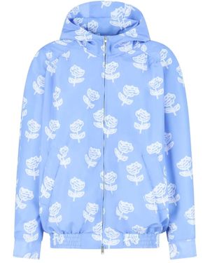 Marni Floral-Print Zip-Up Jacket - Blue