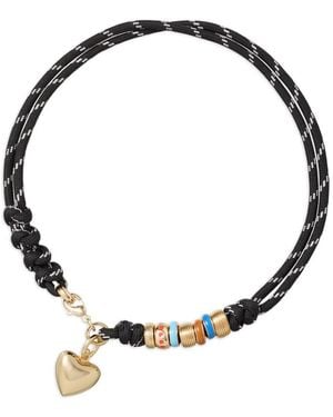 Roxanne Assoulin Happy Cord Halsketting Met Hart - Zwart