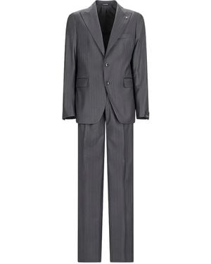 Tagliatore Stripe-Pattern Suit - Gray