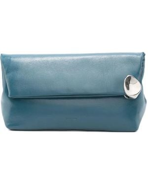 Jil Sander Jewel Clutch Met Rits - Blauw