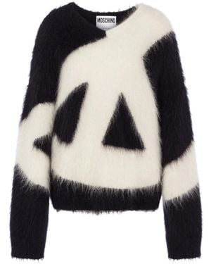 Moschino Abstract Design Oversized Jumper - Black