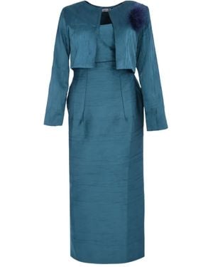 Baruni Maxikleid mit Nahtdetail (2er-Set) - Blau