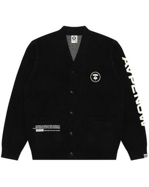 Aape By A Bathing Ape Moonface V-Neck Cardigan - Black
