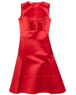 Acne Studios Satin Tunic Dress - Red