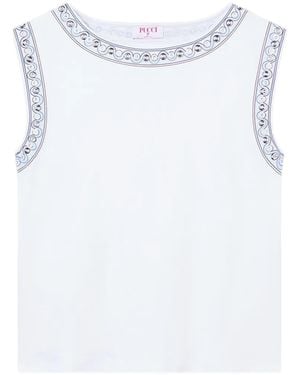 PUCCI T-Shirt With Metallic-Details - White