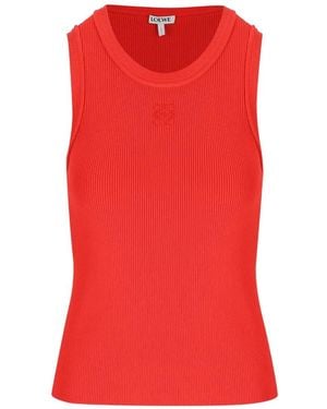 Loewe Logo-Embroidered Ribbed Tank Top