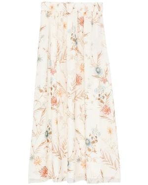 Eleventy Floral Maxi Skirt - White