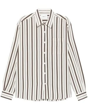 NN07 Deon Striped Long-Sleeves Shirt - White